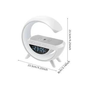 G-Shaped BT 3401 LED Lamp RGB Speaker with Wireless Charging