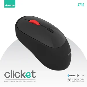 Amaze A710 Clicket Dual Wireless Mouse – Black – BIS