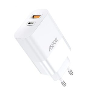 Aspor A851 Gan Charger 65W QC3.0 Wall Charger Multi Port USB Adapter