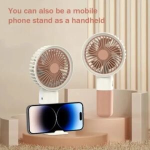 Rechargeable & Portable Handheld Fan with USB Charging and Mobile Phone Stand